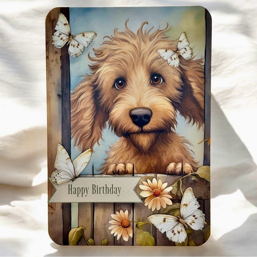 Handmade Puppy Dog Birthday Greeting Card